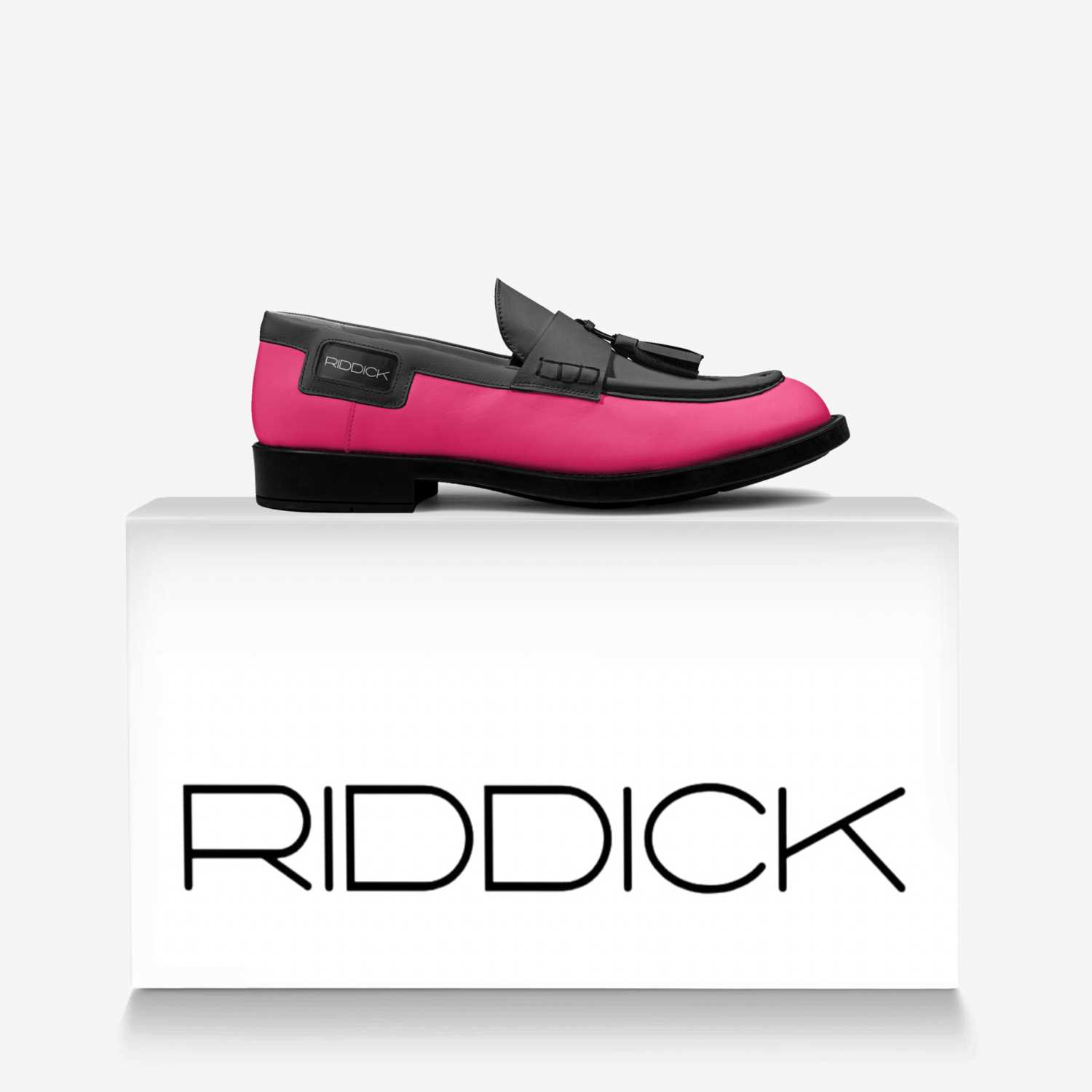 EXEC, THE TASSEL (IN 2-TONE PINK & BLACK) - Riddick Shoes Shoe Riddick Shoes